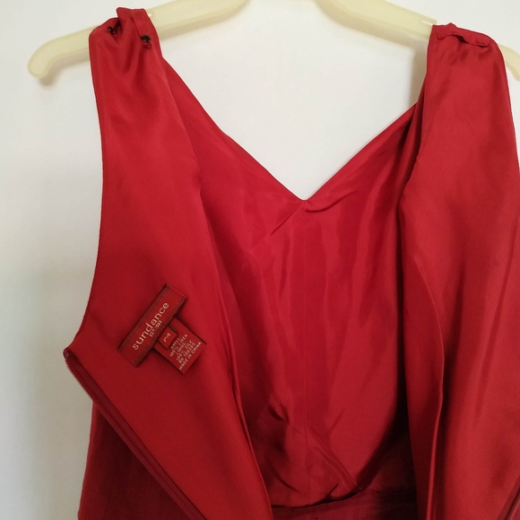 COPY - Sundance red dress linen / silk size P4 - Picture 9 of 13